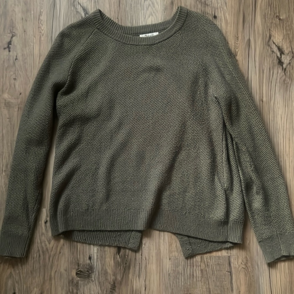 Madewell Province Cross-Back Pullover Sweater- Olive